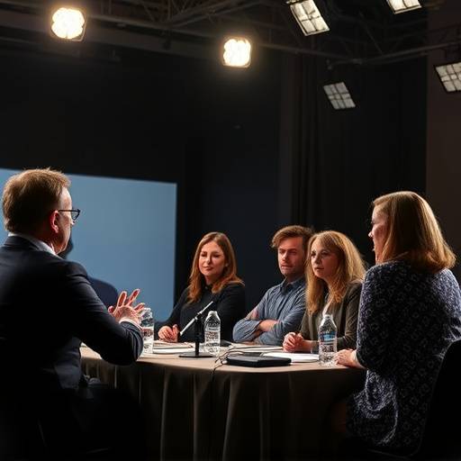 Panelistas debatiendo en el programa 'Debate Abierto', incluyendo a la politóloga Marta Uriarte